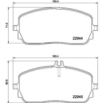 Jeu de 4 plaquettes de frein avant HELLA 8DB 355 039-011