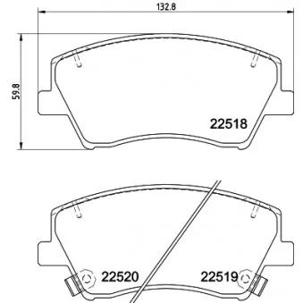 Jeu de 4 plaquettes de frein avant HELLA 8DB 355 039-041
