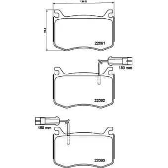 Jeu de 4 plaquettes de frein avant HELLA 8DB 355 039-051