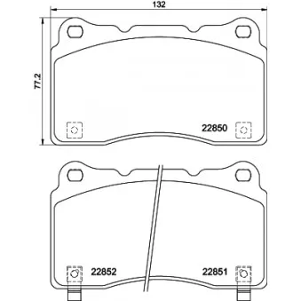 Jeu de 4 plaquettes de frein avant HELLA 8DB 355 039-151