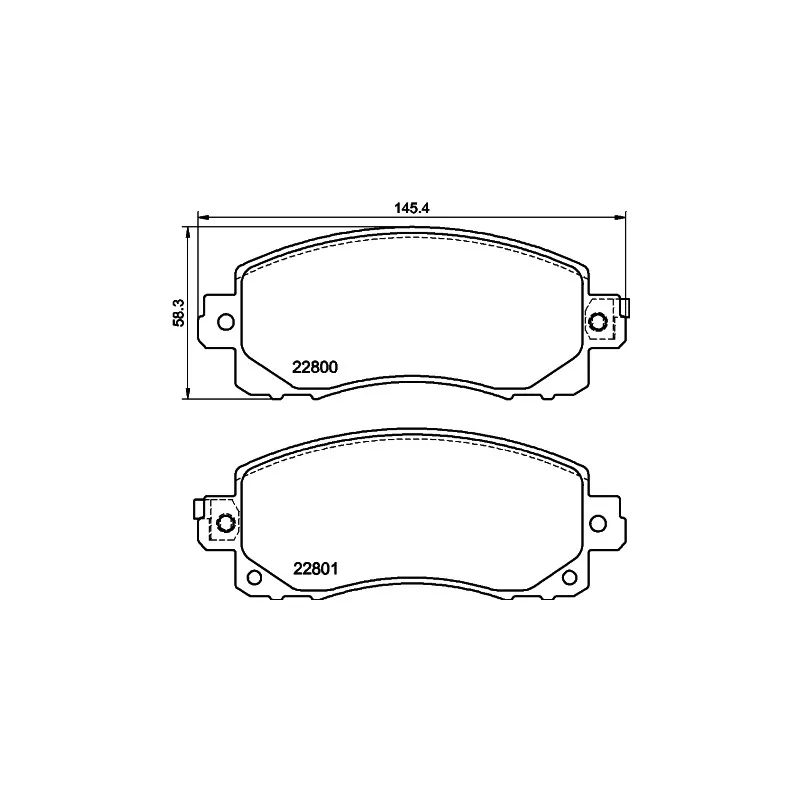 Jeu de 4 plaquettes de frein avant HELLA 8DB 355 039-161