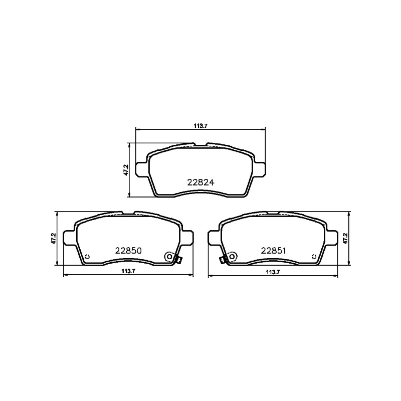 Jeu de 4 plaquettes de frein avant HELLA 8DB 355 039-171