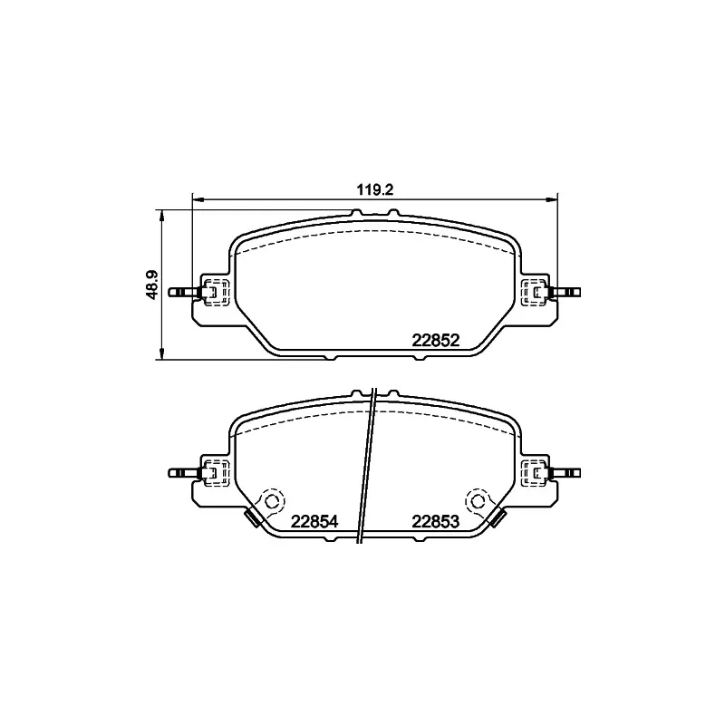 Jeu de 4 plaquettes de frein arrière HELLA 8DB 355 039-191