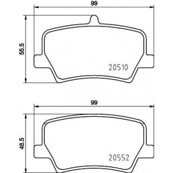 Jeu de 4 plaquettes de frein arrière HELLA 8DB 355 039-391