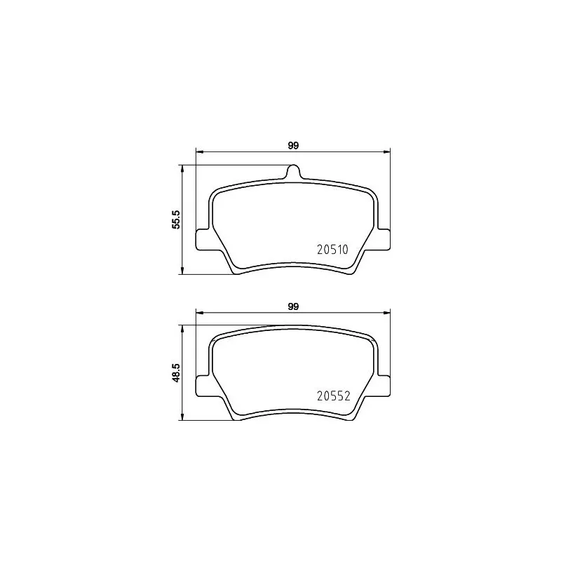 Jeu de 4 plaquettes de frein arrière HELLA 8DB 355 039-391