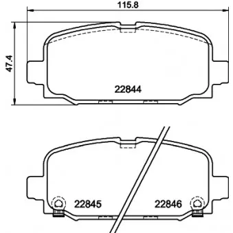 Jeu de 4 plaquettes de frein arrière HELLA 8DB 355 039-411