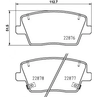 Jeu de 4 plaquettes de frein arrière HELLA 8DB 355 039-431