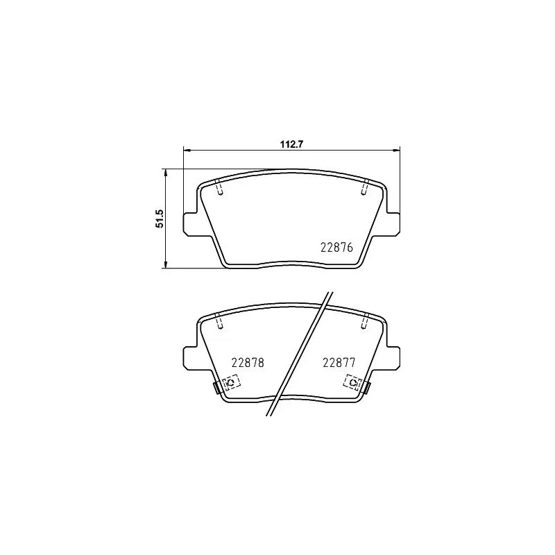 Jeu de 4 plaquettes de frein arrière HELLA 8DB 355 039-431