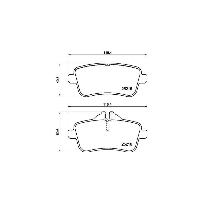 Jeu de 4 plaquettes de frein arrière HELLA 8DB 355 039-851
