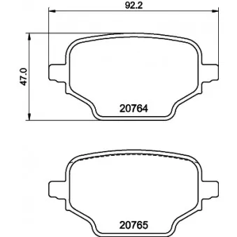 Jeu de 4 plaquettes de frein arrière HELLA 8DB 355 039-911