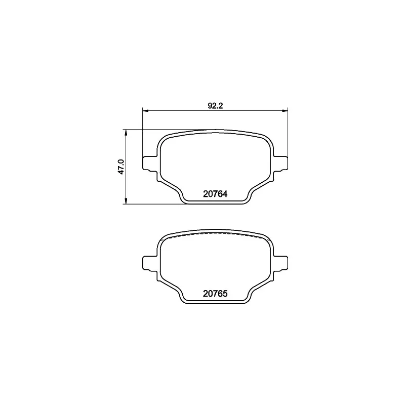Jeu de 4 plaquettes de frein arrière HELLA 8DB 355 039-911