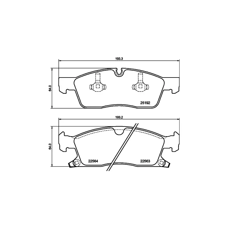 Jeu de 4 plaquettes de frein avant HELLA 8DB 355 039-961