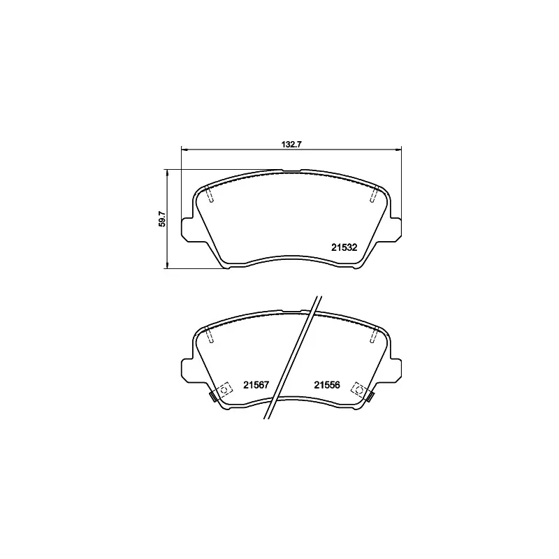 Jeu de 4 plaquettes de frein avant HELLA 8DB 355 039-971