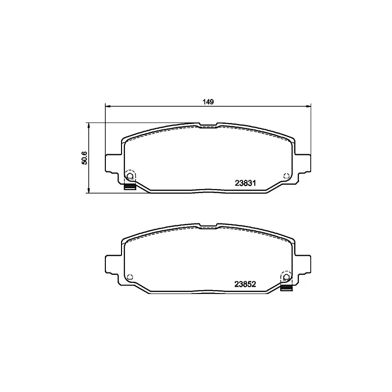Jeu de 4 plaquettes de frein arrière HELLA 8DB 355 040-021