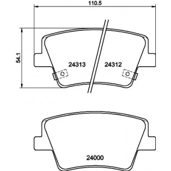 Jeu de 4 plaquettes de frein arrière HELLA 8DB 355 040-041