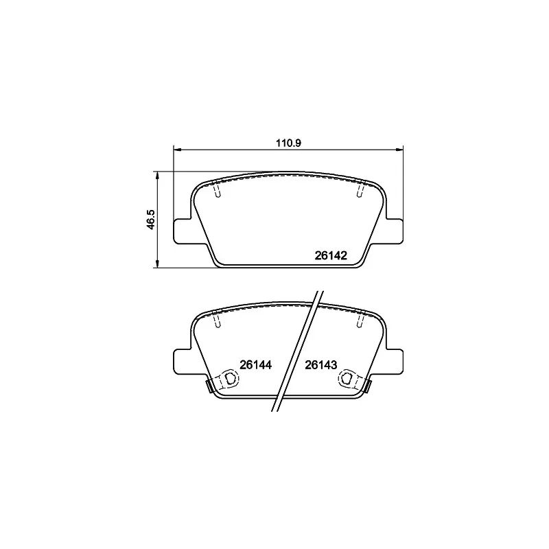 Jeu de 4 plaquettes de frein arrière HELLA 8DB 355 040-081