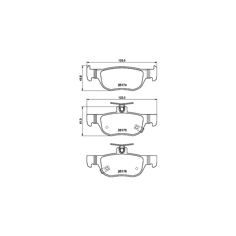 Jeu de 4 plaquettes de frein arrière HELLA 8DB 355 040-101