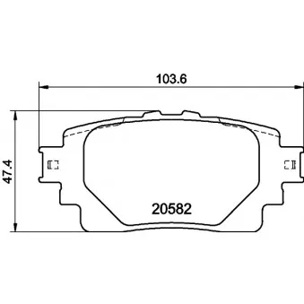 Jeu de 4 plaquettes de frein arrière HELLA 8DB 355 040-121