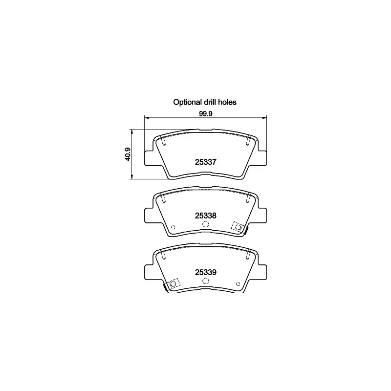 Jeu de 4 plaquettes de frein arrière HELLA 8DB 355 040-171