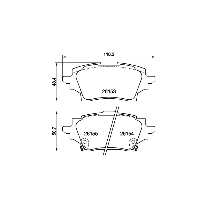 Jeu de 4 plaquettes de frein arrière HELLA 8DB 355 040-221