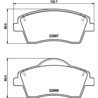 Jeu de 4 plaquettes de frein avant HELLA 8DB 355 040-351