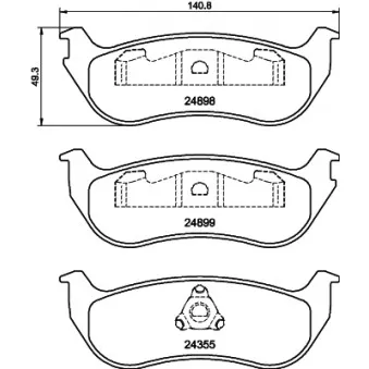 Jeu de 4 plaquettes de frein arrière HELLA 8DB 355 040-451