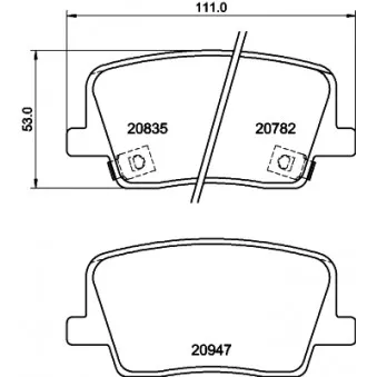 Jeu de 4 plaquettes de frein arrière HELLA 8DB 355 040-511