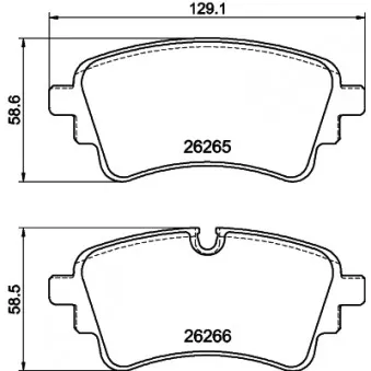 Jeu de 4 plaquettes de frein arrière HELLA 8DB 355 040-941