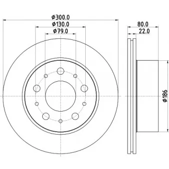 Jeu de 2 disques de frein arrière HELLA 8DD 355 125-291