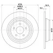 Jeu de 2 disques de frein arrière HELLA 8DD 355 126-581 - Visuel 1