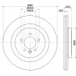 Jeu de 2 disques de frein arrière HELLA 8DD 355 126-641 - Visuel 1