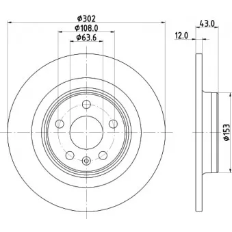 Jeu de 2 disques de frein arrière HELLA 8DD 355 126-991