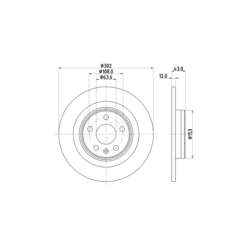 Jeu de 2 disques de frein arrière HELLA 8DD 355 126-991