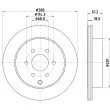Jeu de 2 disques de frein arrière HELLA 8DD 355 131-391 - Visuel 1