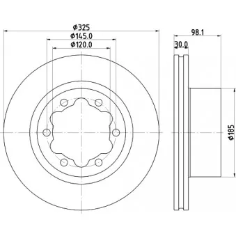 Jeu de 2 disques de frein arrière HELLA 8DD 355 132-201