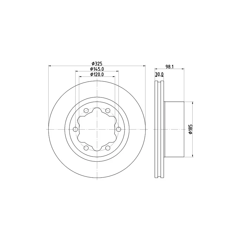 Jeu de 2 disques de frein arrière HELLA 8DD 355 132-201