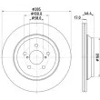 Jeu de 2 disques de frein arrière HELLA 8DD 355 132-371 - Visuel 1