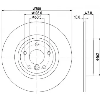 Jeu de 2 disques de frein arrière HELLA 8DD 355 132-391