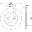 Jeu de 2 disques de frein arrière HELLA 8DD 355 132-491 - Visuel 1
