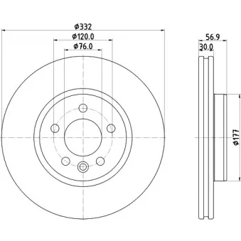 Jeu de 2 disques de frein avant HELLA 8DD 355 132-561