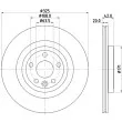 Jeu de 2 disques de frein arrière HELLA 8DD 355 132-601 - Visuel 1