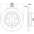 Jeu de 2 disques de frein arrière HELLA 8DD 355 132-631 - Visuel 1