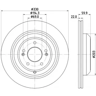 Jeu de 2 disques de frein arrière HELLA 8DD 355 132-661