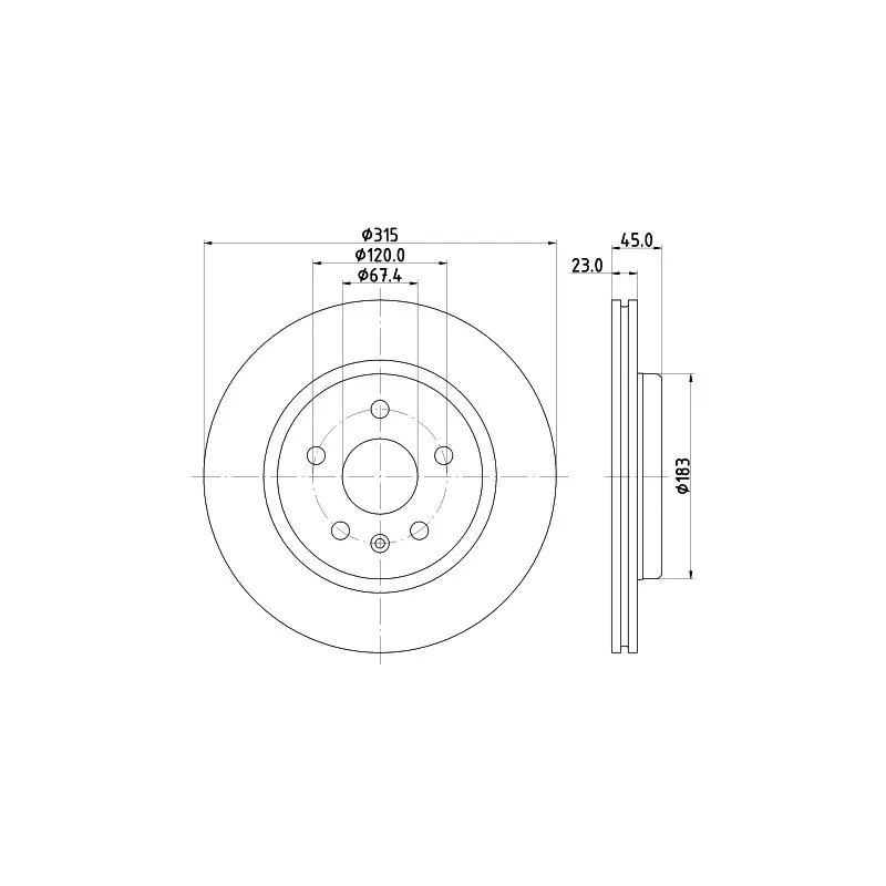 Jeu de 2 disques de frein arrière HELLA 8DD 355 132-751