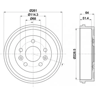 Tambour de frein HELLA 8DT 355 303-151