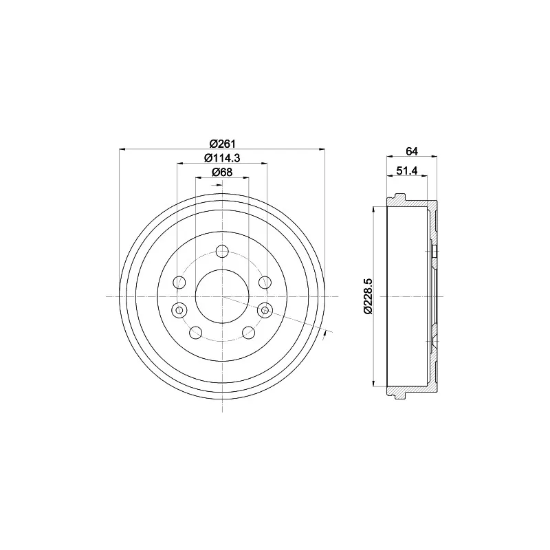 Tambour de frein HELLA 8DT 355 303-151