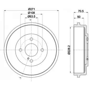 Tambour de frein HELLA 8DT 355 303-191