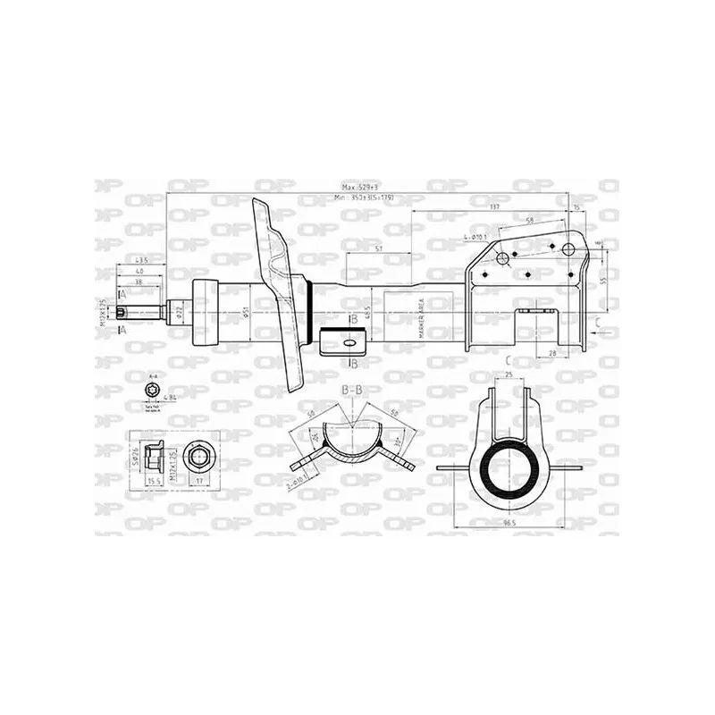 Jeu de 2 amortisseurs avant OPEN PARTS SAB8576.31
