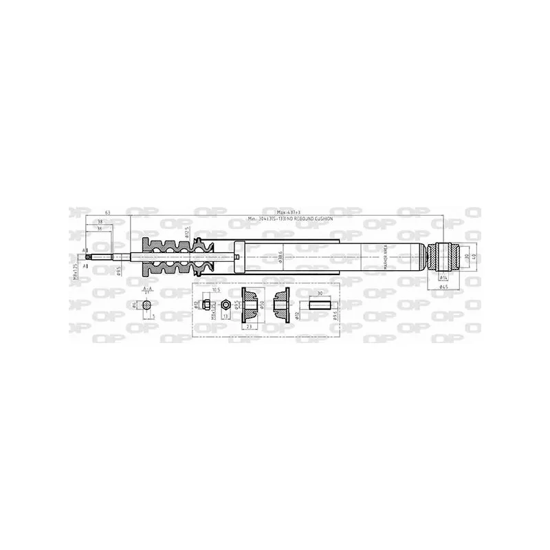 Jeu de 2 amortisseurs arrière OPEN PARTS SAB8590.32
