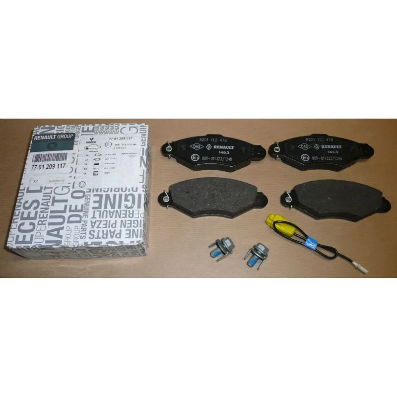 Jeu de 4 plaquettes de frein avant OE 7701209117